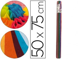 Rollo papel seda Liderpapel colores surtidos 17g/m² 24 hojas 50x75cm.